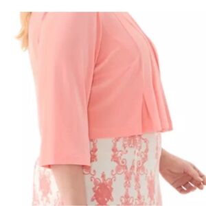 Taylor Coral 3/4 length sleeve Dressy jacket with Satin Finish